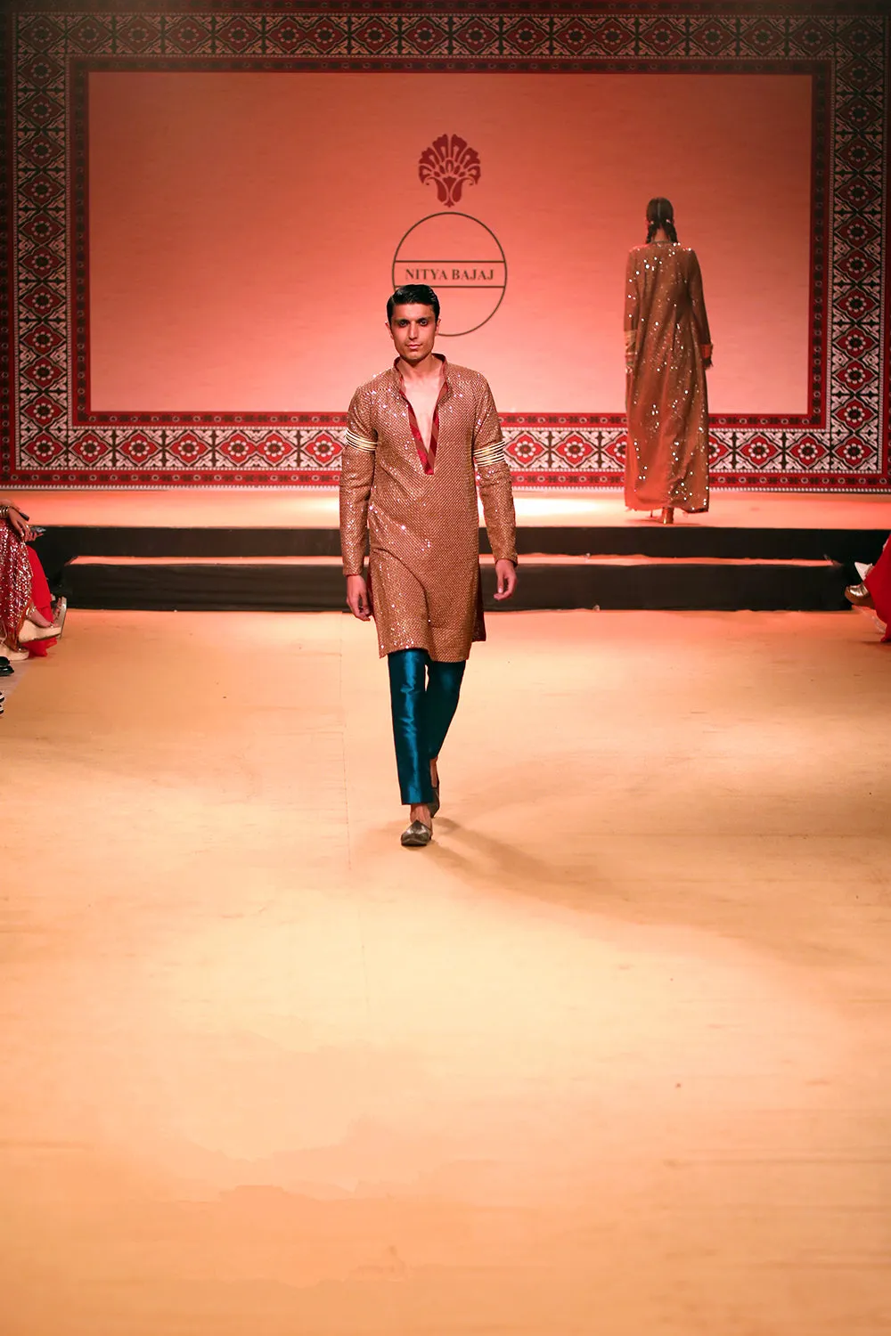 Ajrakh Man Sequin Kurta Set