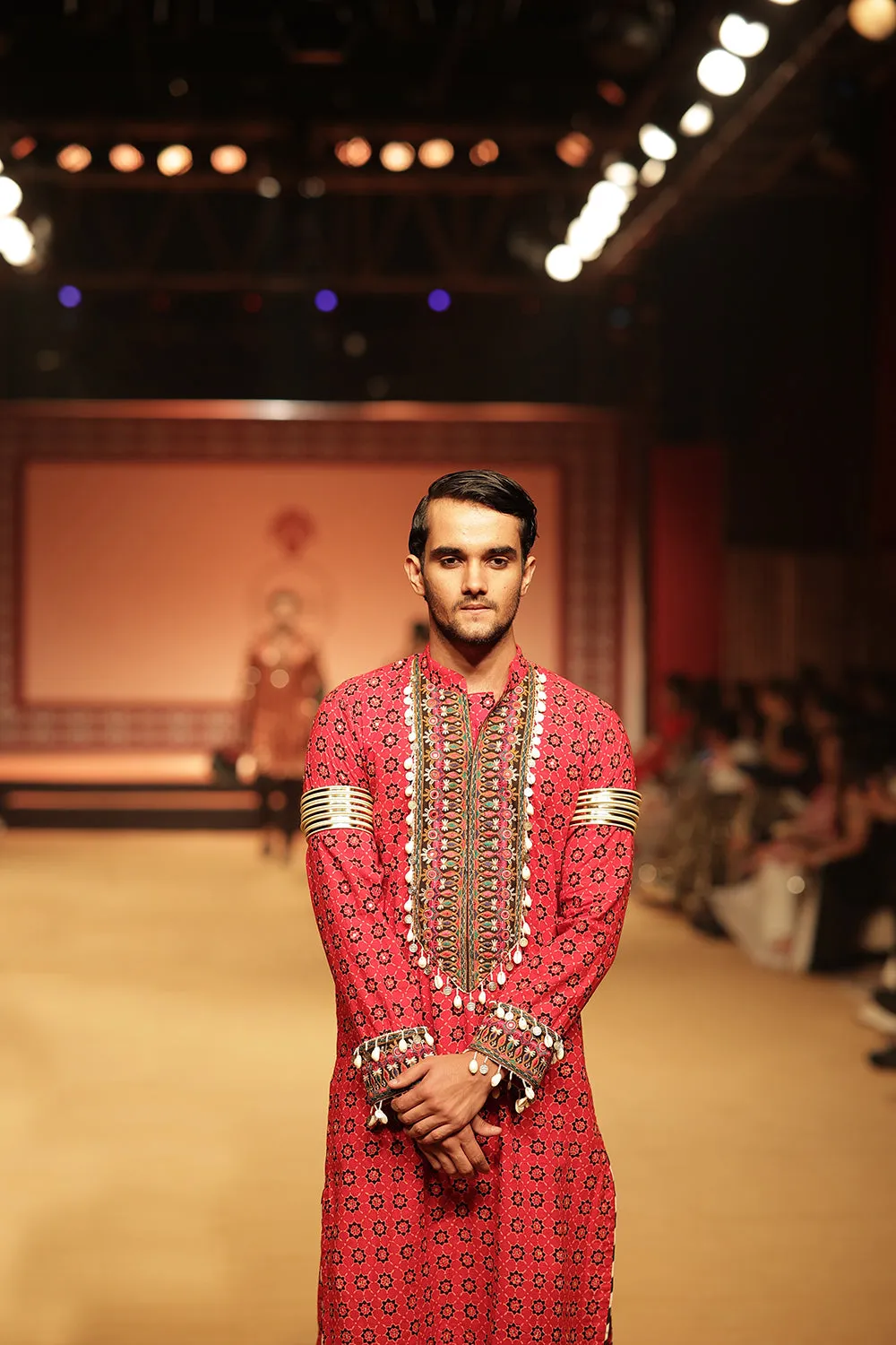 Ajrakh Men Kutch Kurta Red