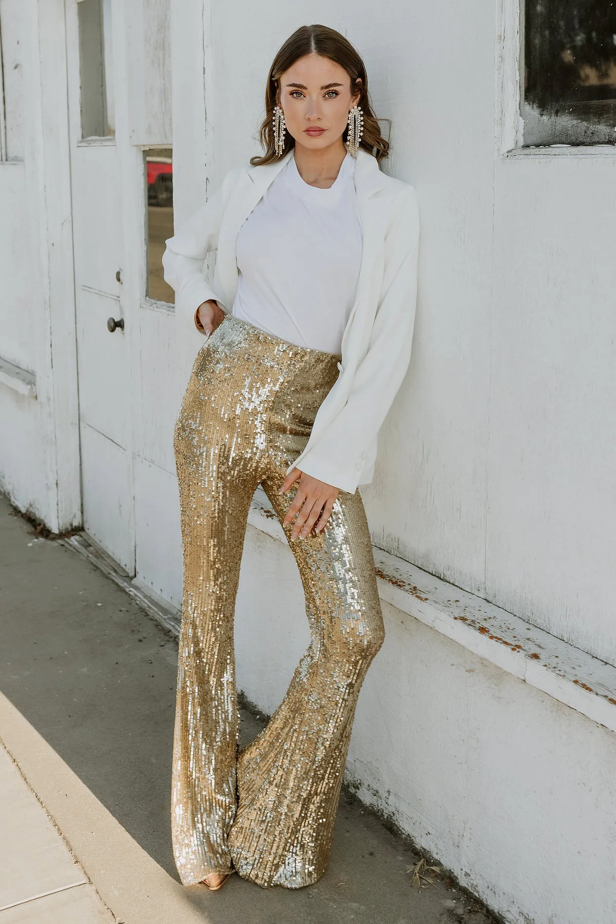 AS SEEN ON WEST DESPERADO!! Mercury Bells Gold Sequin Pants by Show Me Your Mumu