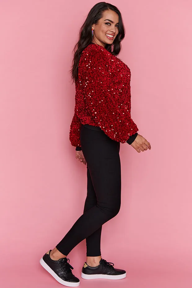 Bling Red Sequins Jacket