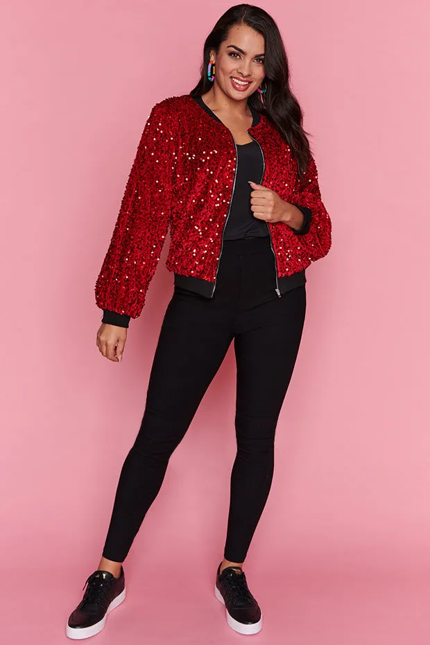 Bling Red Sequins Jacket