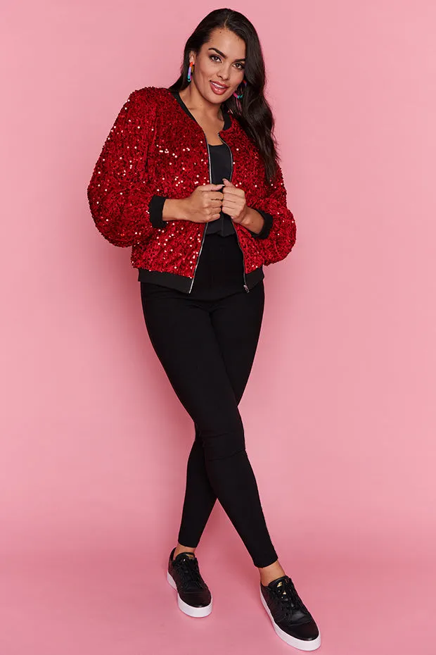 Bling Red Sequins Jacket