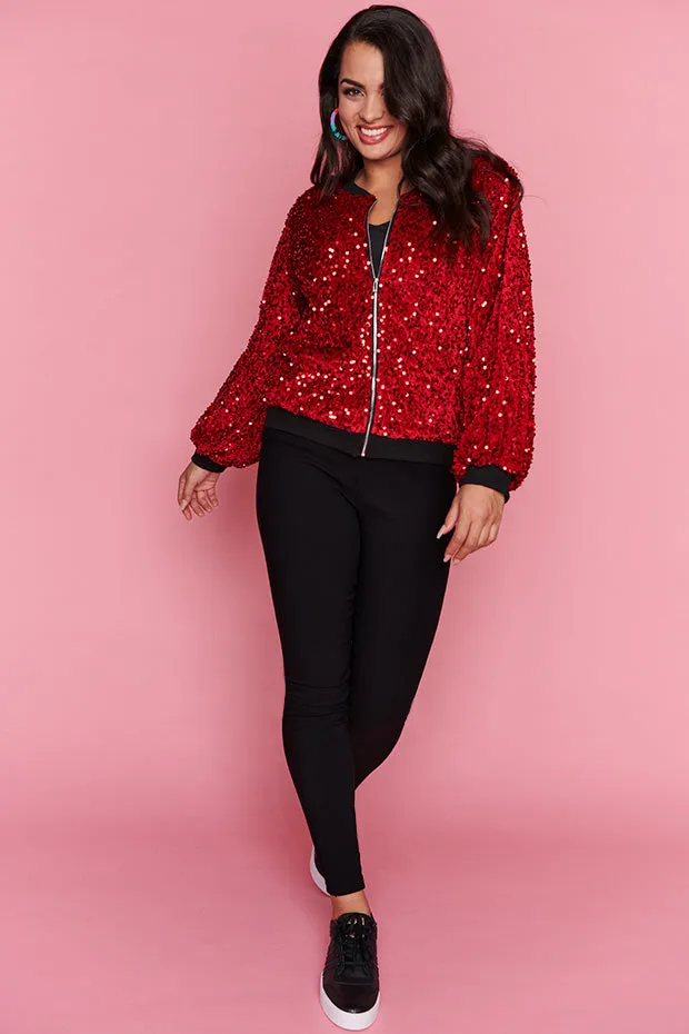 Bling Red Sequins Jacket