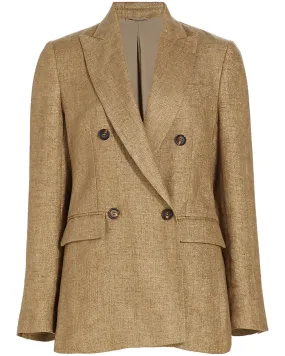 Camel and Loro Sparkling Linen Blazer