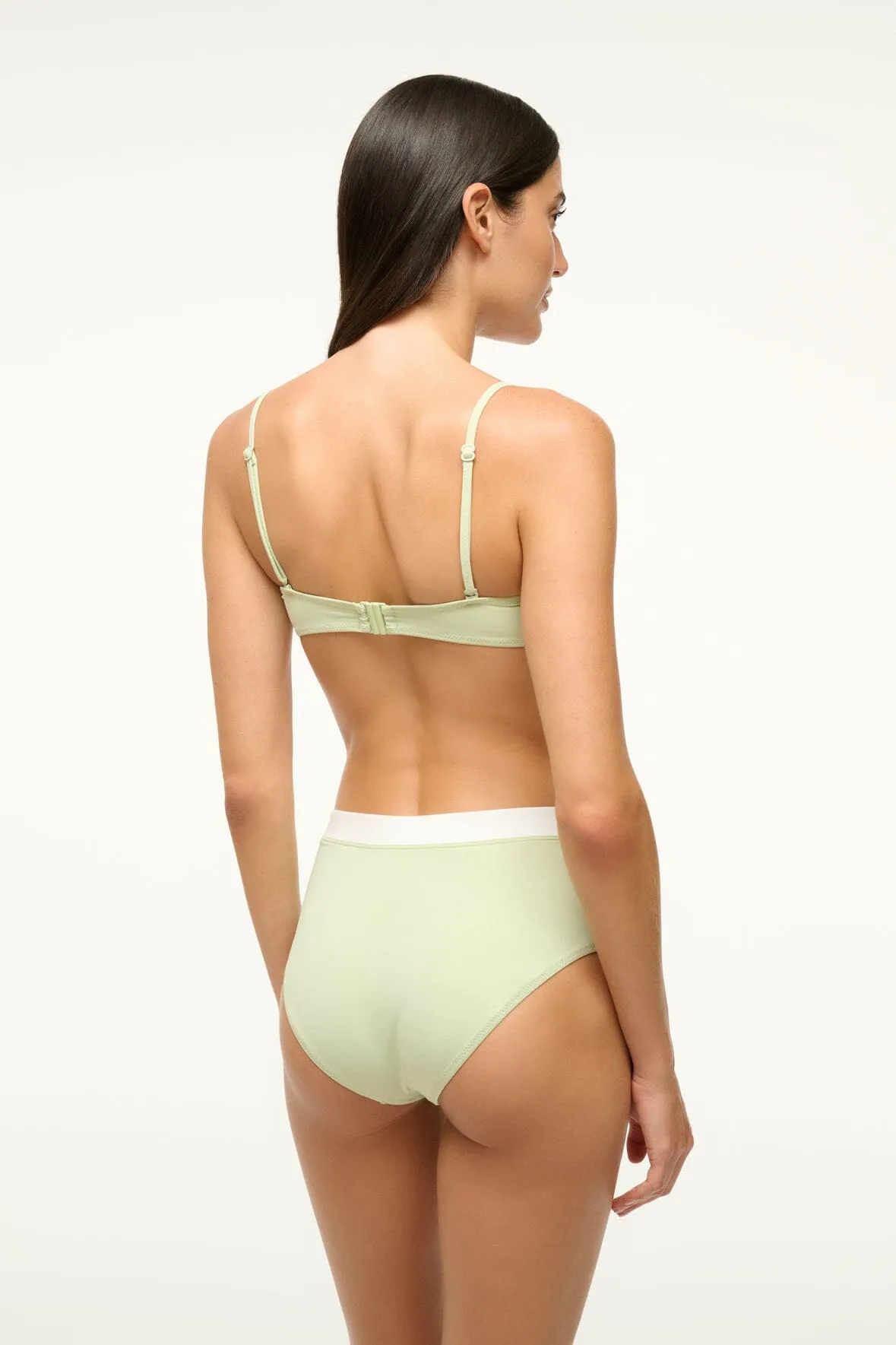 DEVON HIGH RISE BIKINI BOTTOM | PALE JADE WHITE