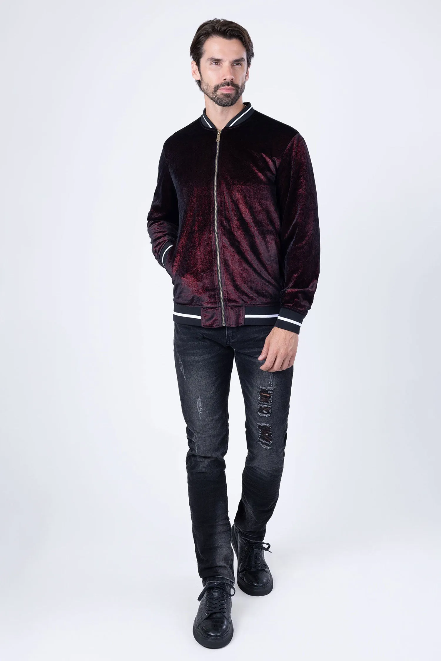 Drip Velour Bomber Jacket