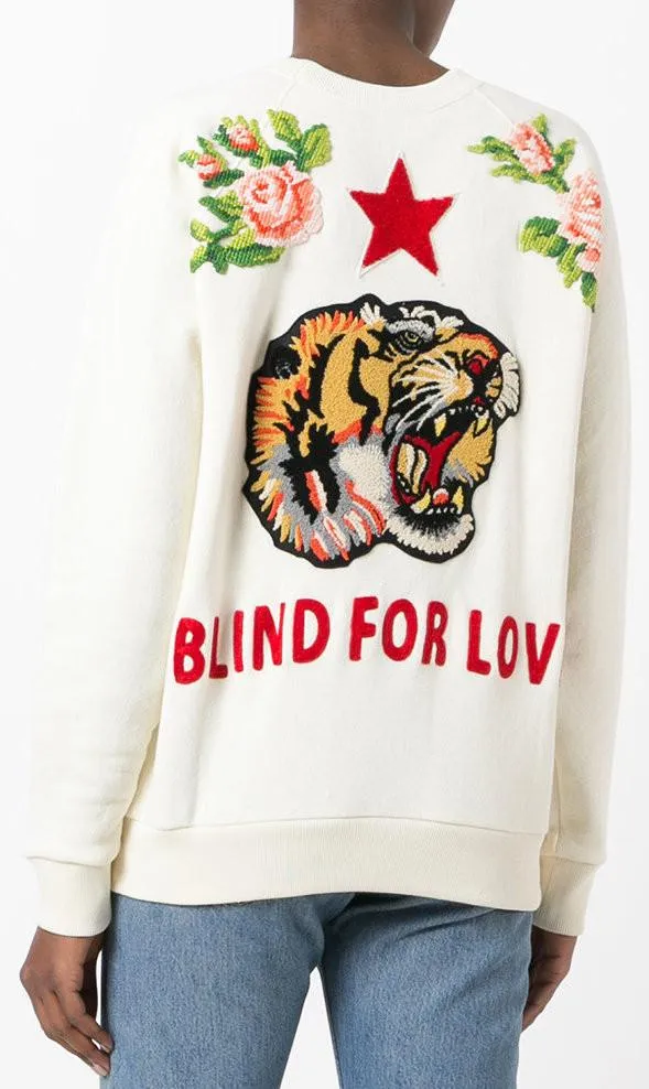 Embroidered 'Blind for Love' Sweatshirt