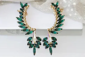 EMERALD CLIMBING EARRINGS