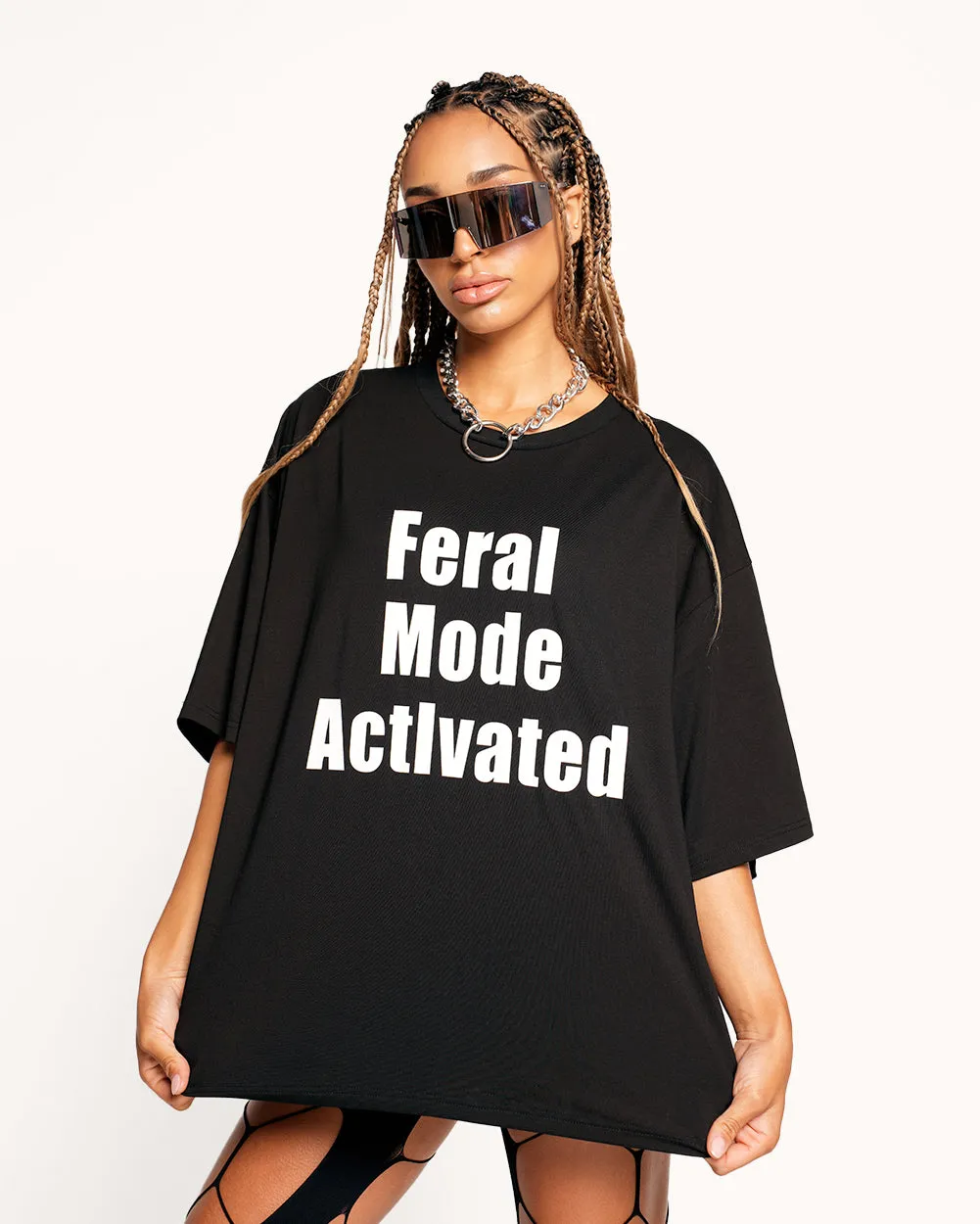 Feral Mode Activated Oversized Tee