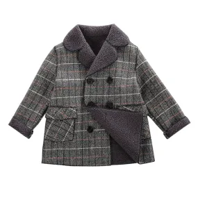 Fleece-Lined Plaid Coat