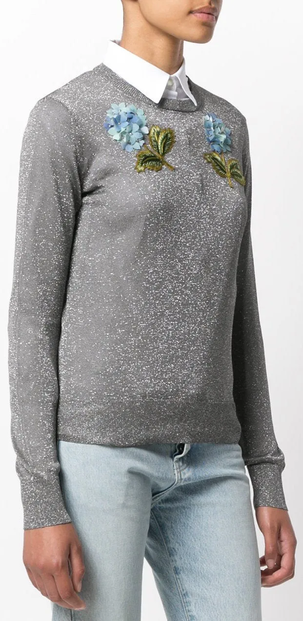 Floral Appliqu̩ Lurex Jumper