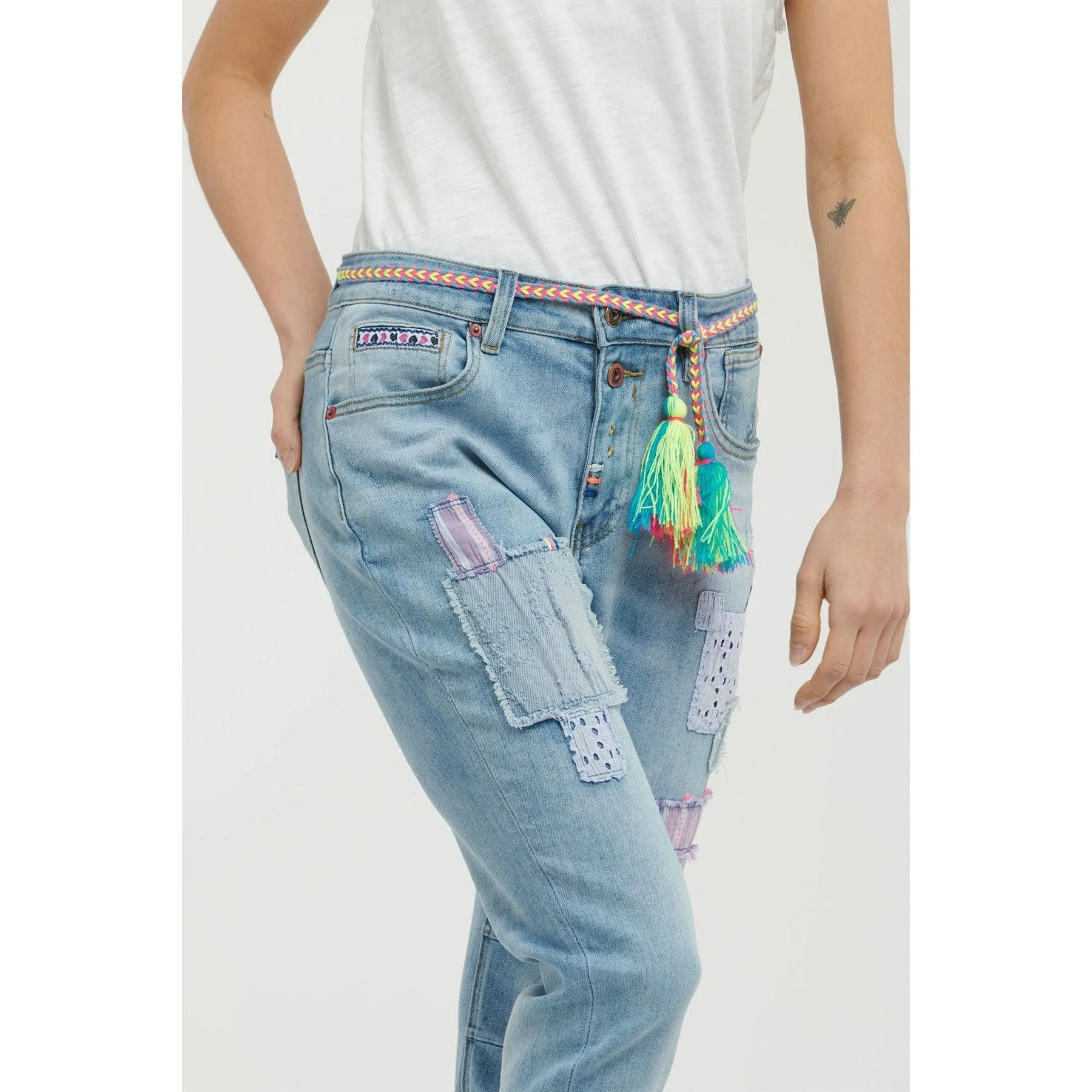 Fluro Patch Sophie Jean - Light Denim