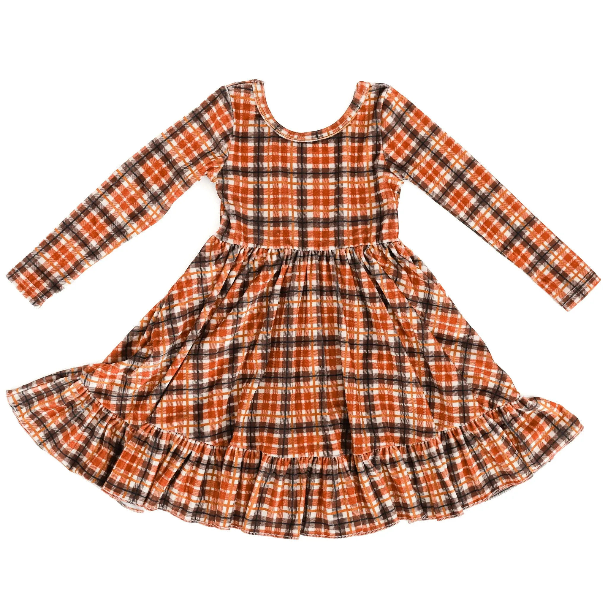 Harvest Plaid Velvet Charm Dress