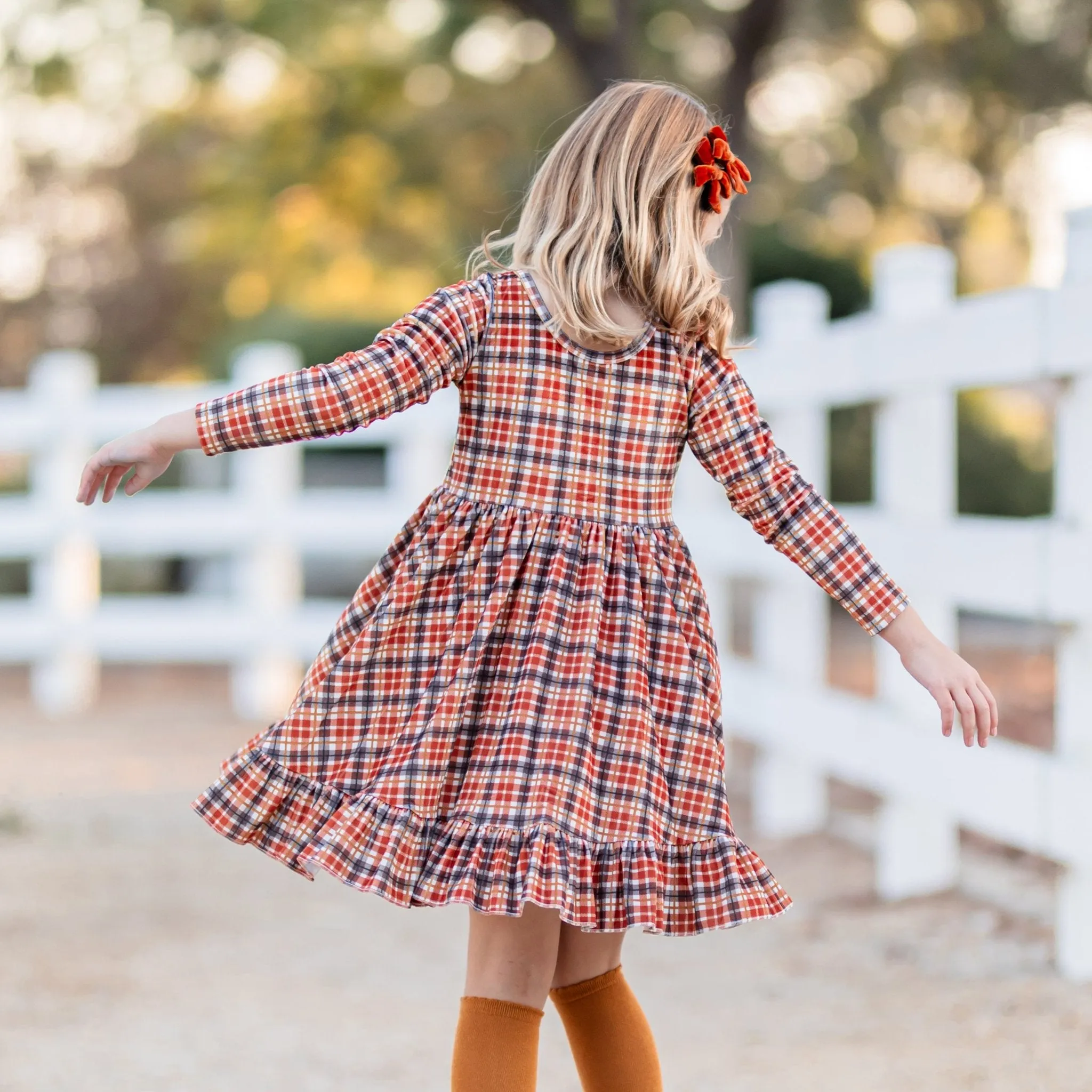 Harvest Plaid Velvet Charm Dress