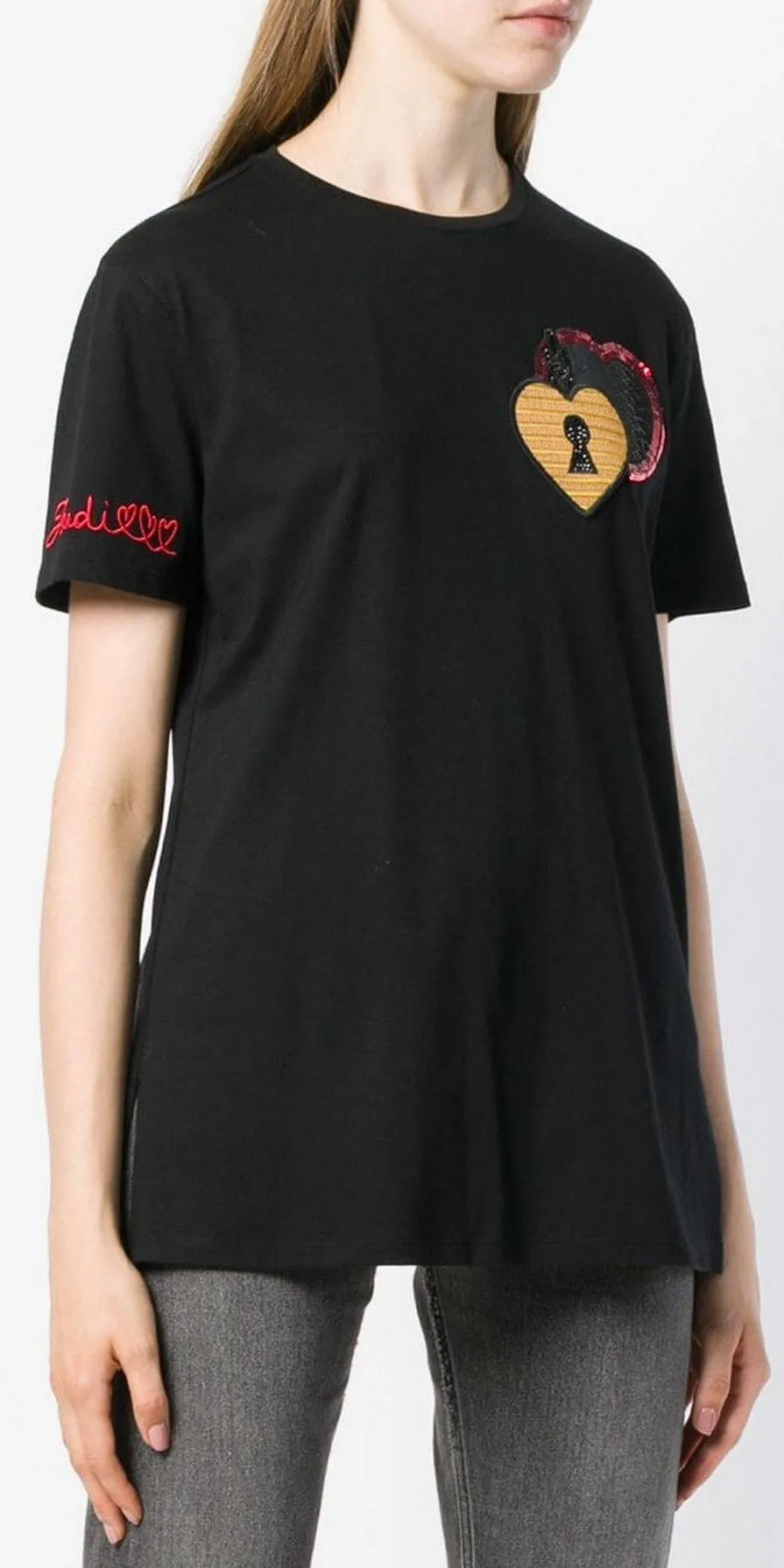 Heart Patch T-Shirt, Black