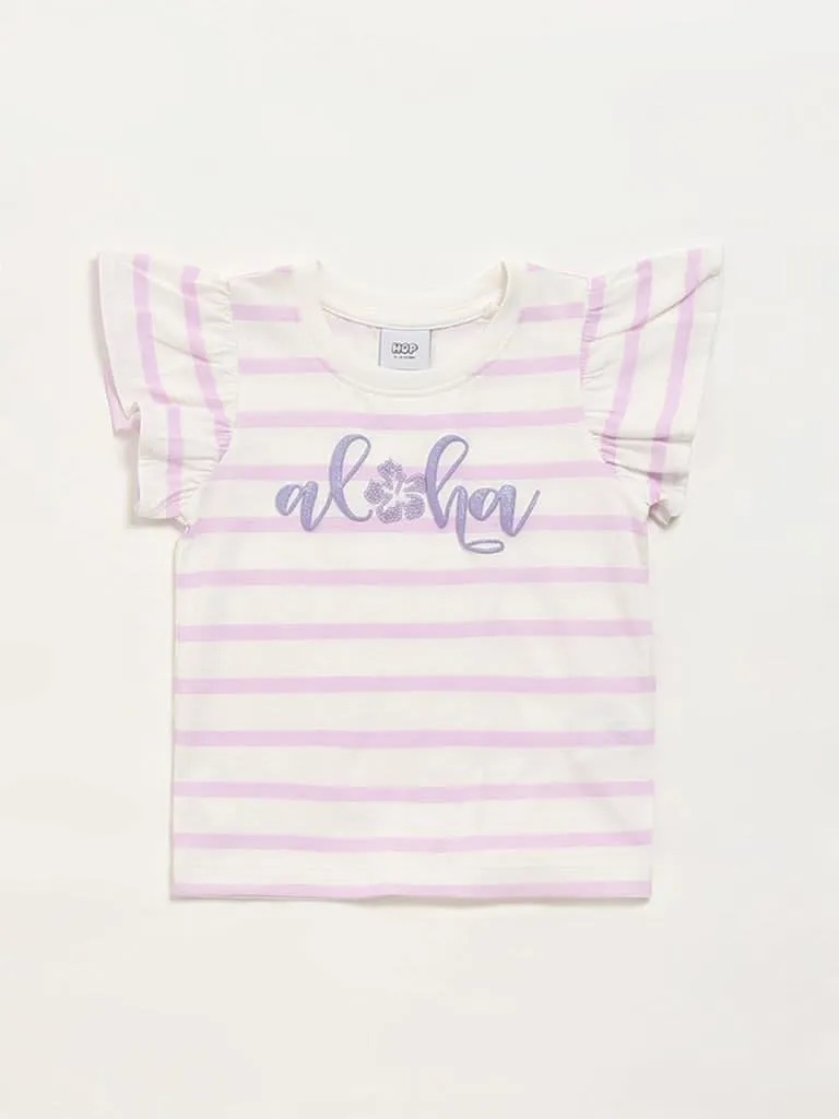 HOP Kids Lilac Striped Top