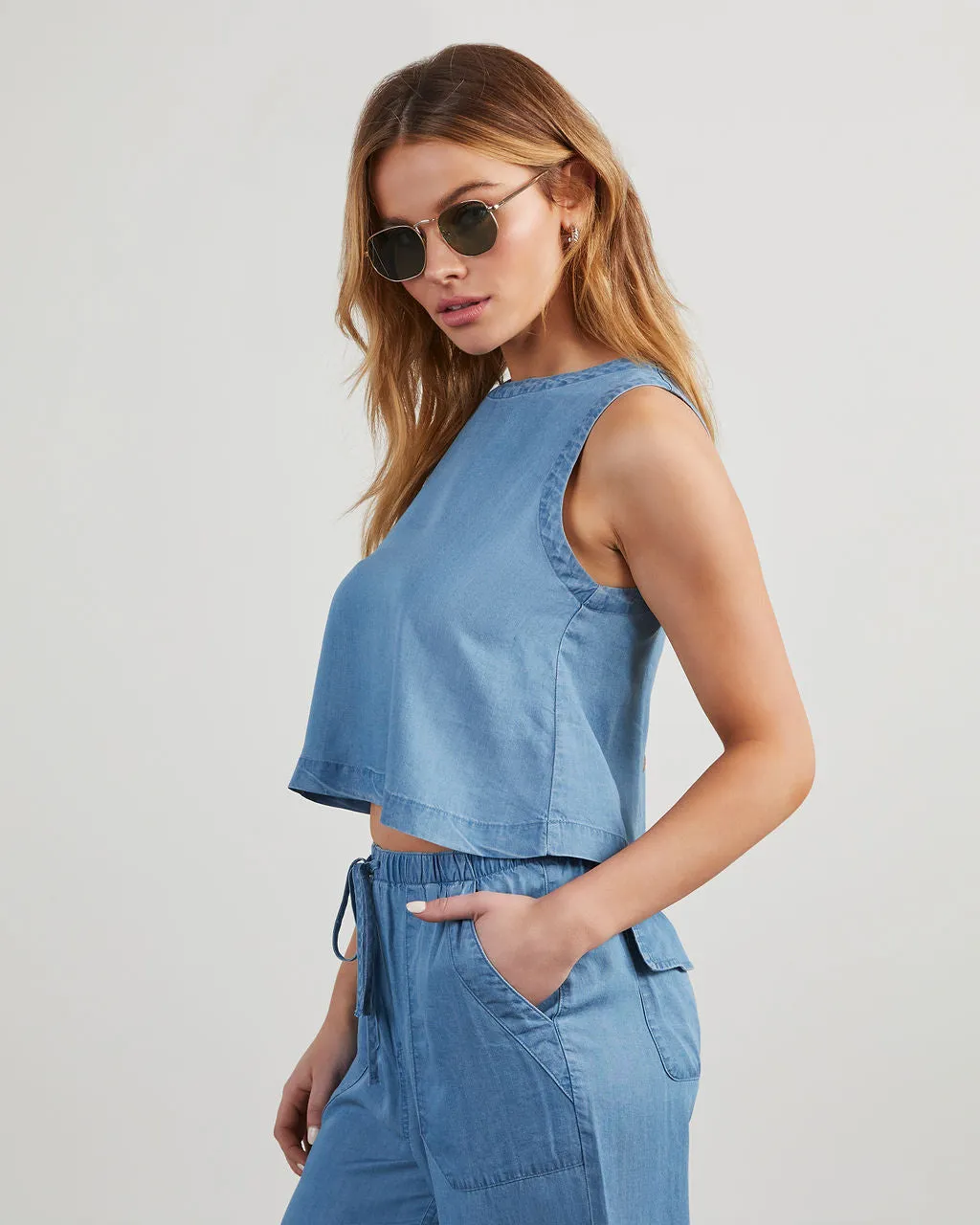 Ian Chambray Sleeveless Top