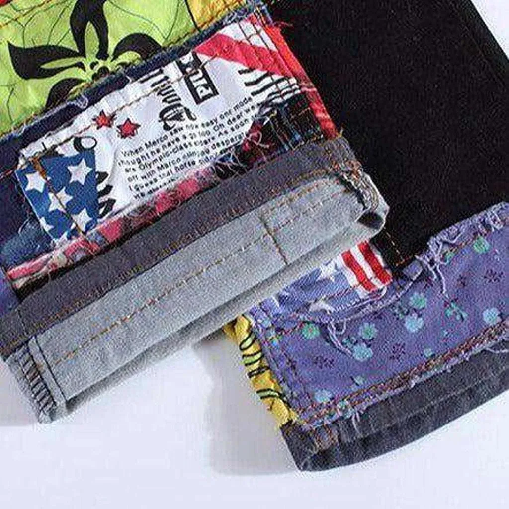 Inside-out patchwork men's jeans