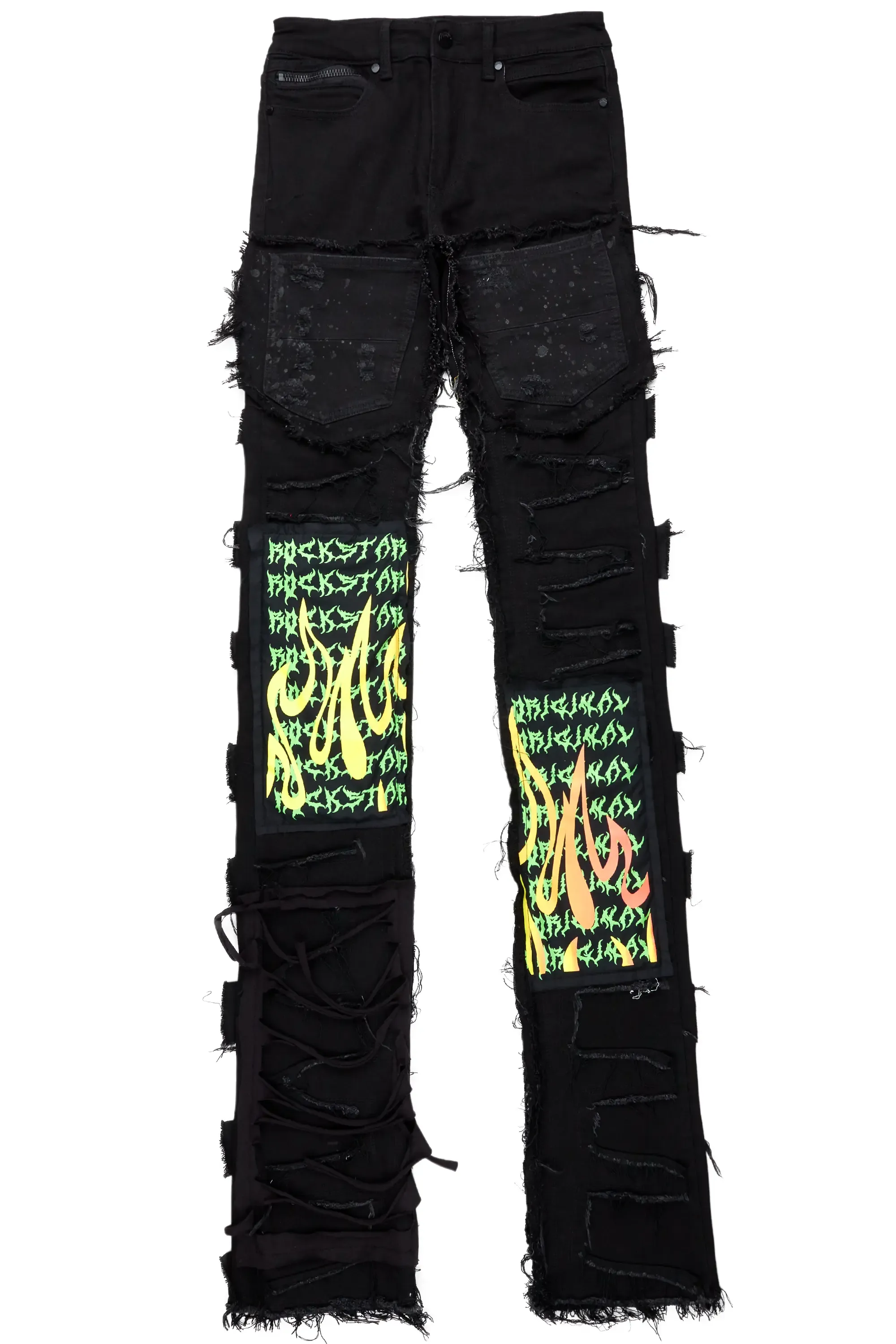 Kayce Black Super Stacked Flare Jean