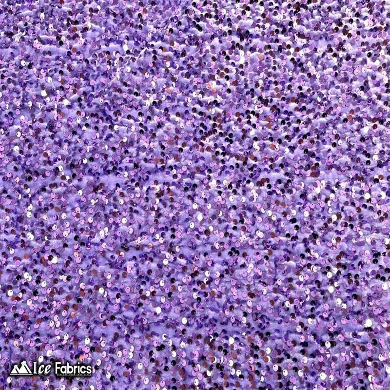 Lavender Emma Stretch Velvet Fabric with Embroidery Sequin