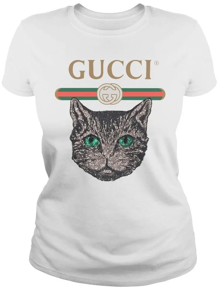 Logo Embellished Mystical Cat T-Shirt