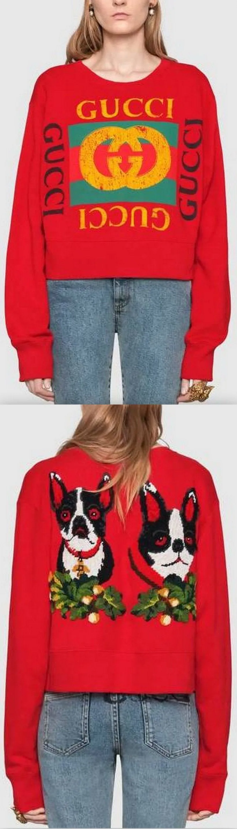 Logo Sweatshirt with Embroidery, Red