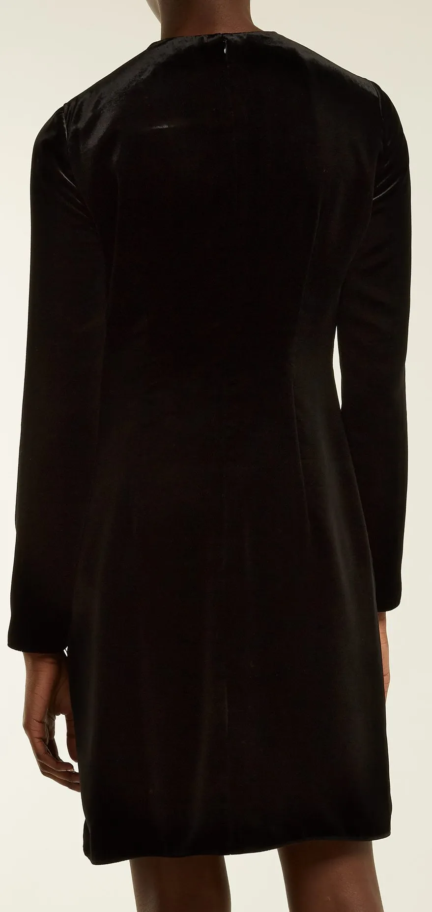 Long-Sleeve Velvet Cocktail Dress with Embellished Snake