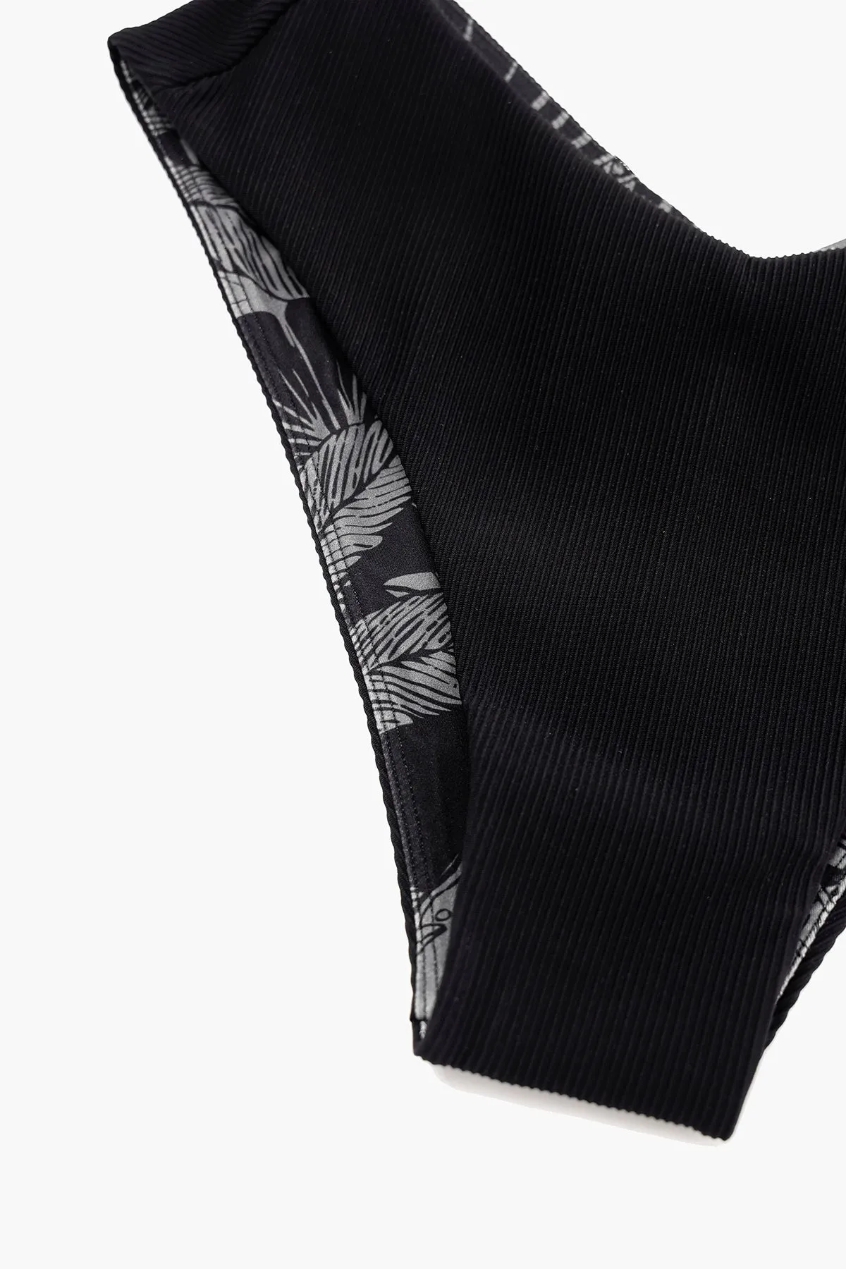 Low Tide Super Cheeky Bikini Bottom - Black Rib