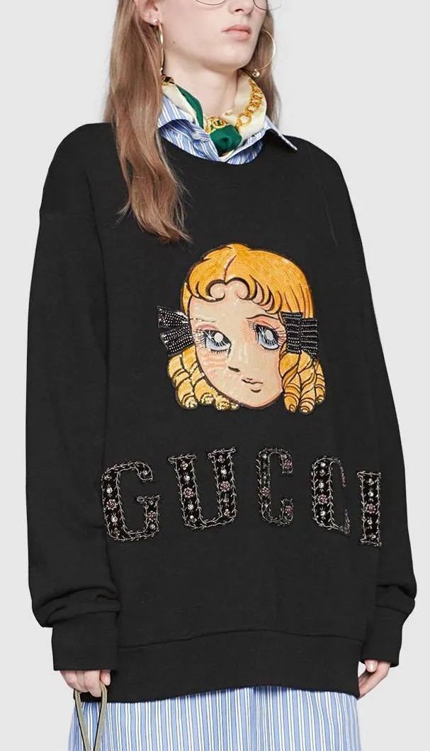 Oversize Sweatshirt with Manga Patch