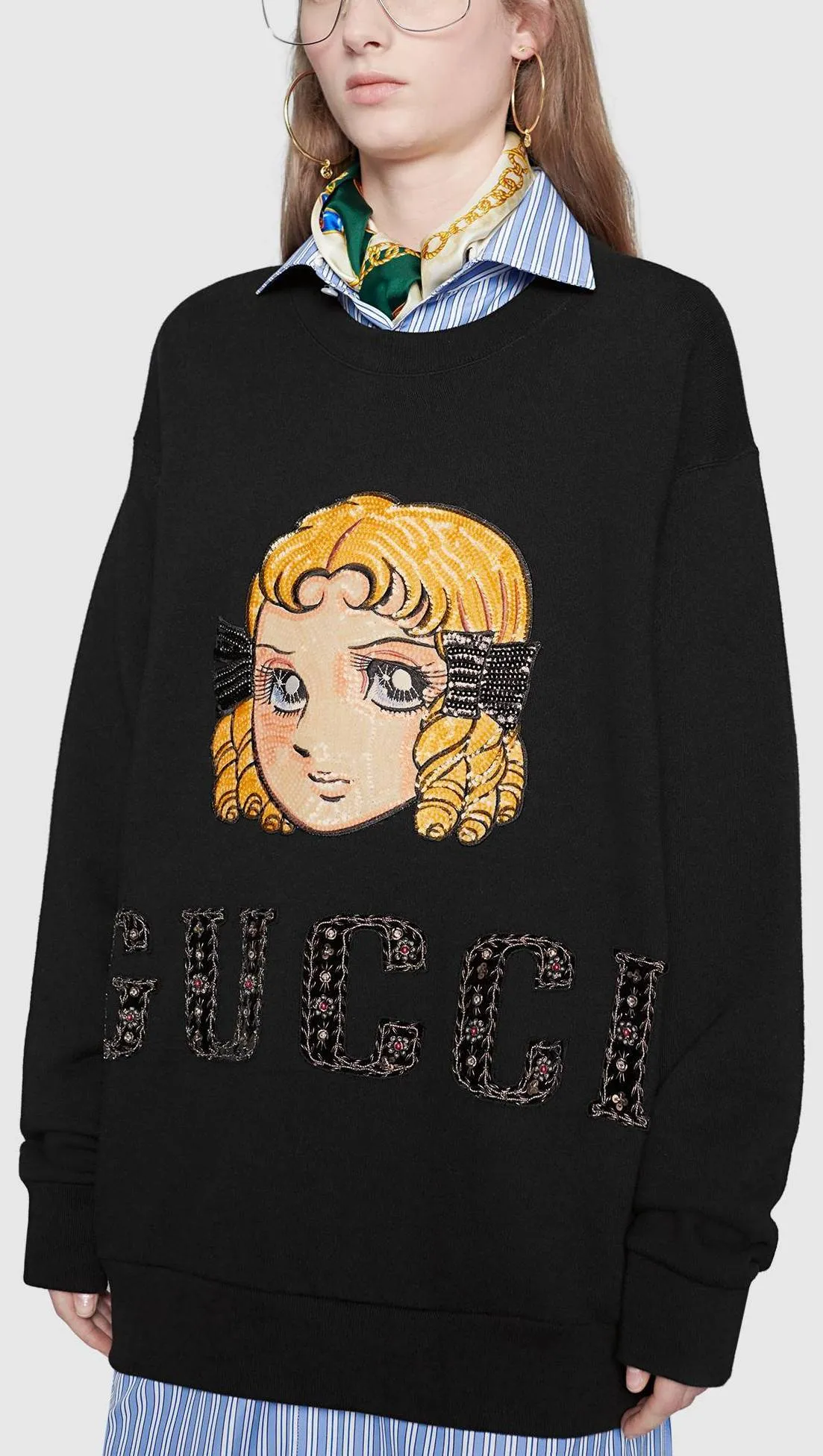 Oversize Sweatshirt with Manga Patch