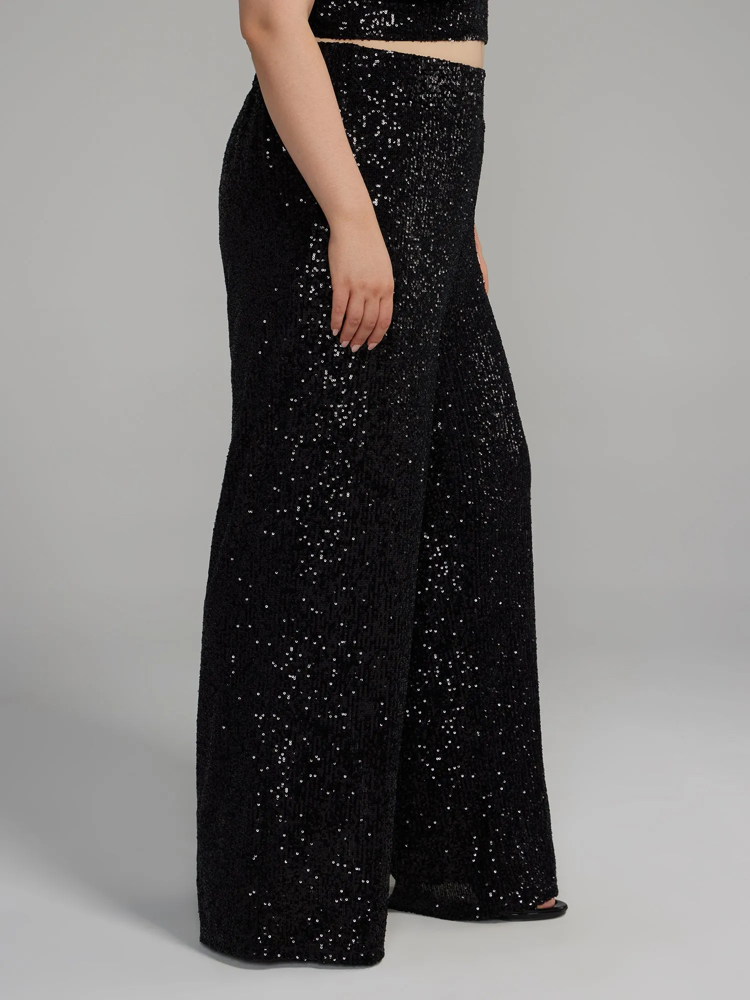 Plus Size Sequin Pant