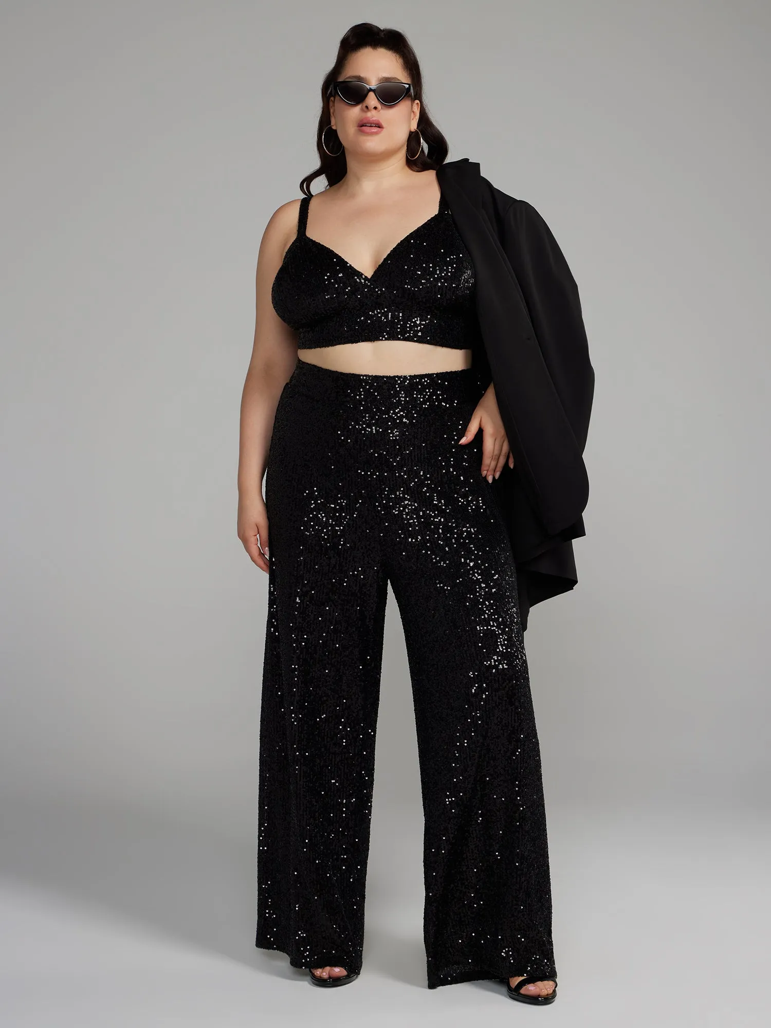 Plus Size Sequin Pant