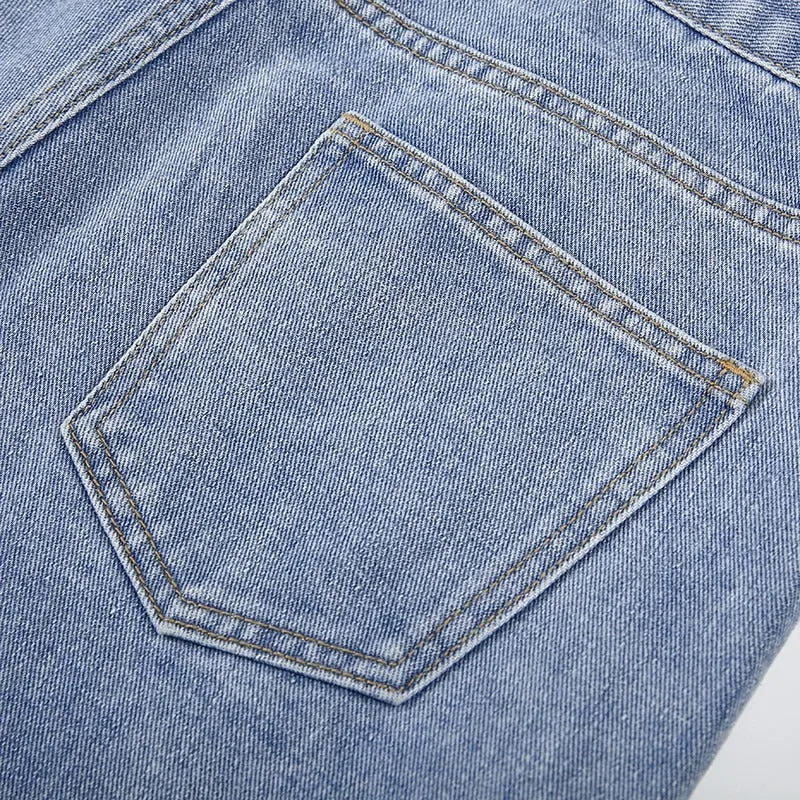 Pockets Patchwork Jeans