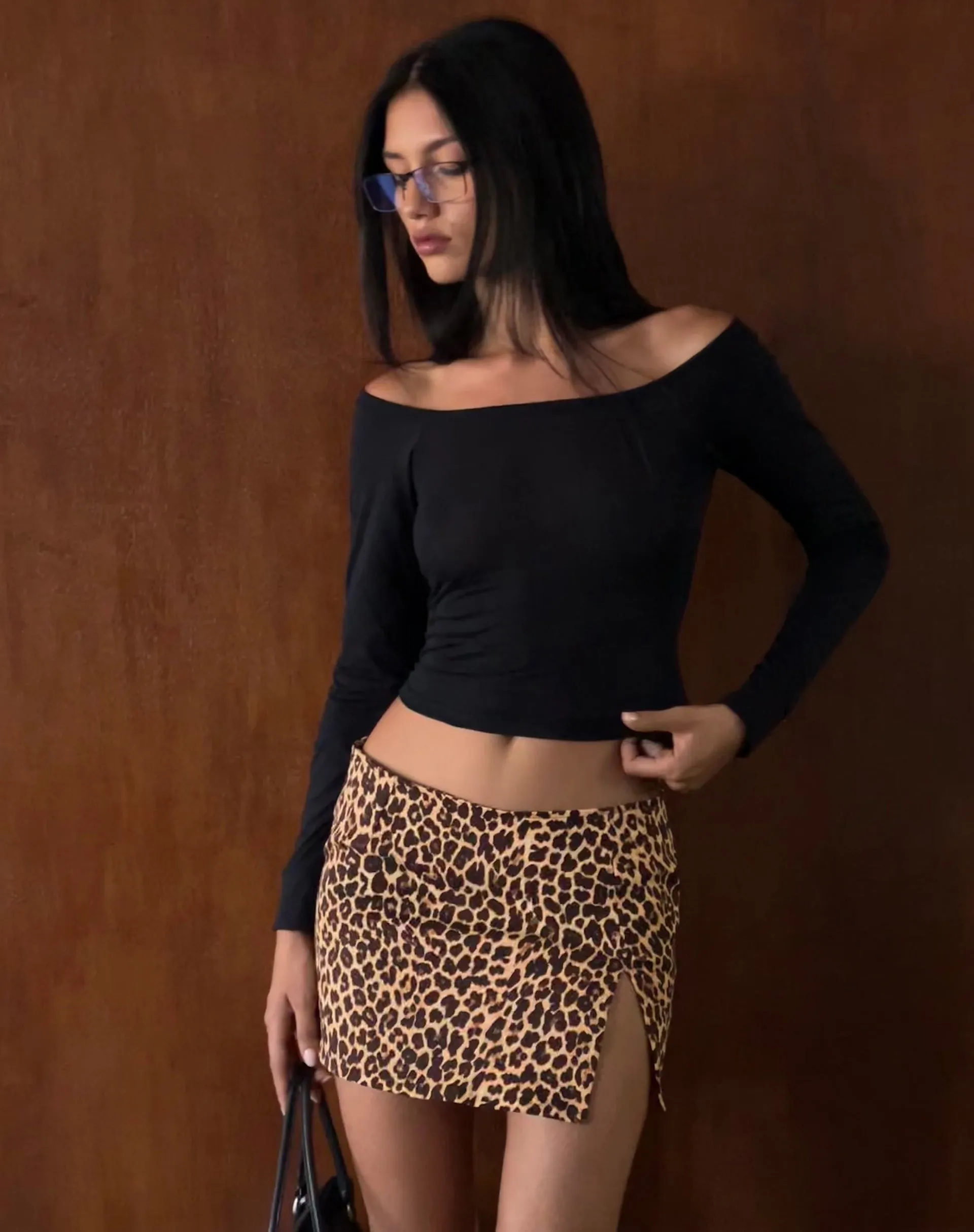 Pravara Mini Skirt in Leopard Print