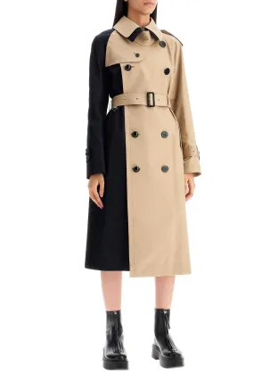 "color block gabardine trench