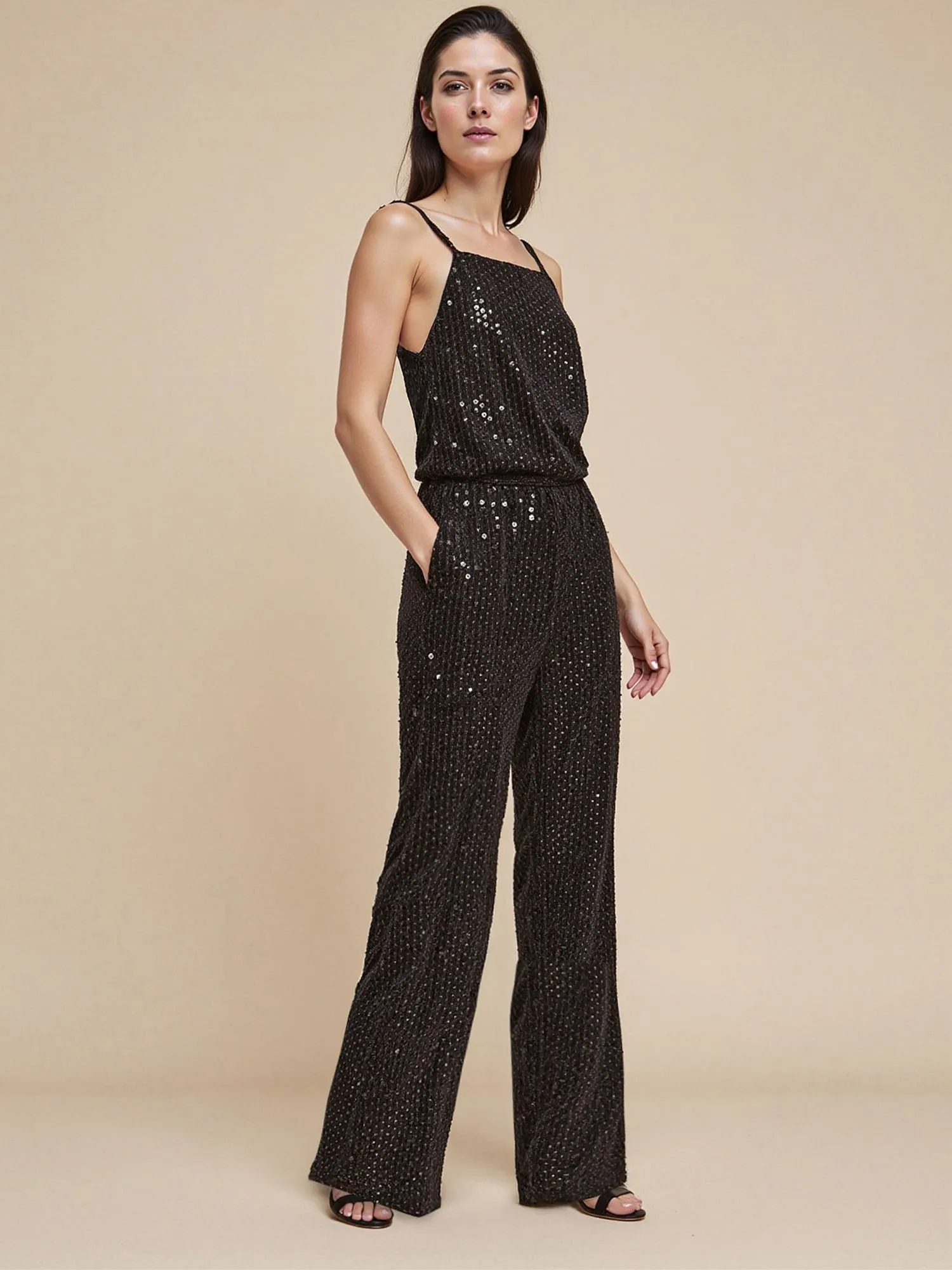 Sequin Straight Leg Pants