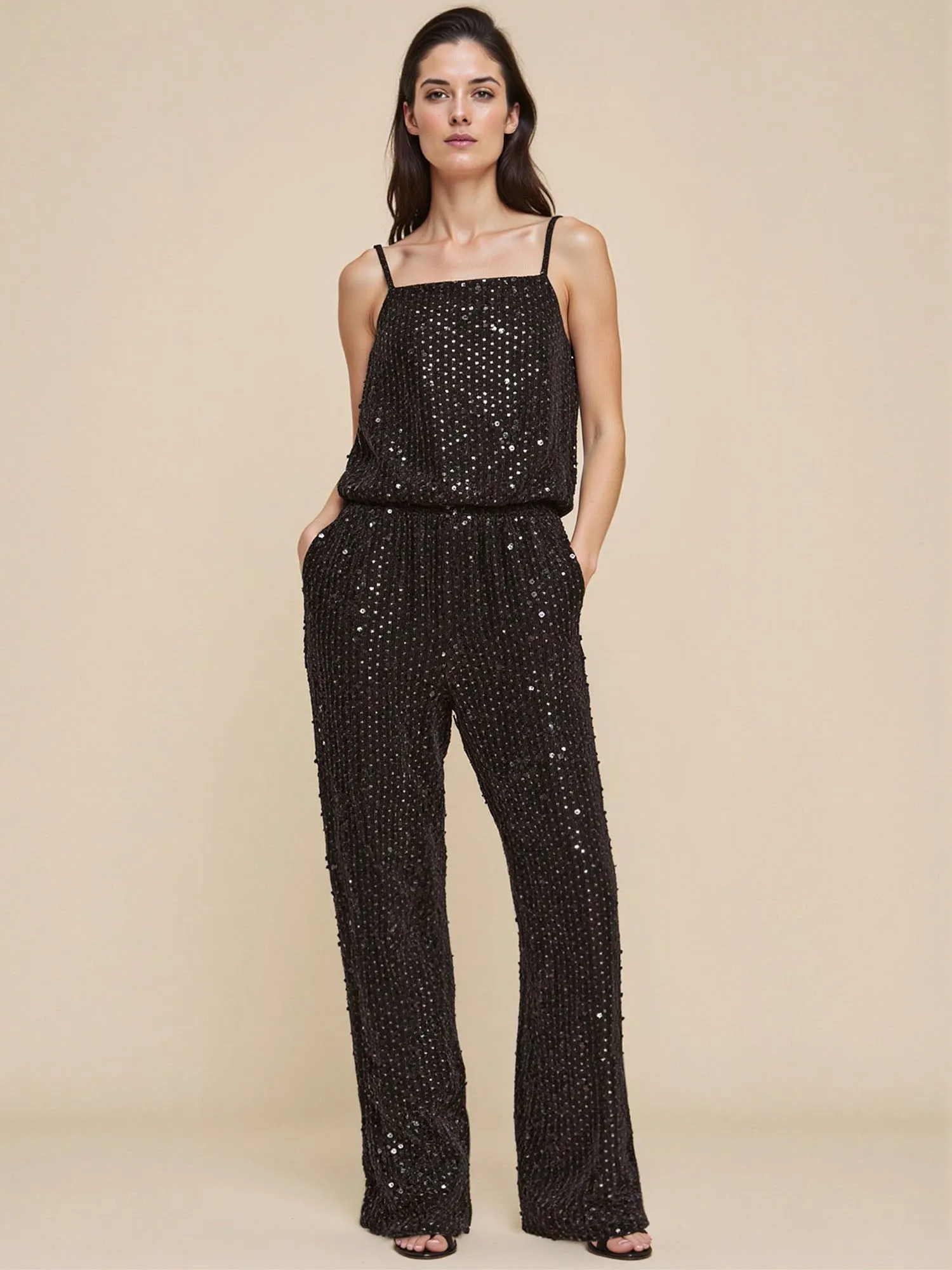 Sequin Straight Leg Pants