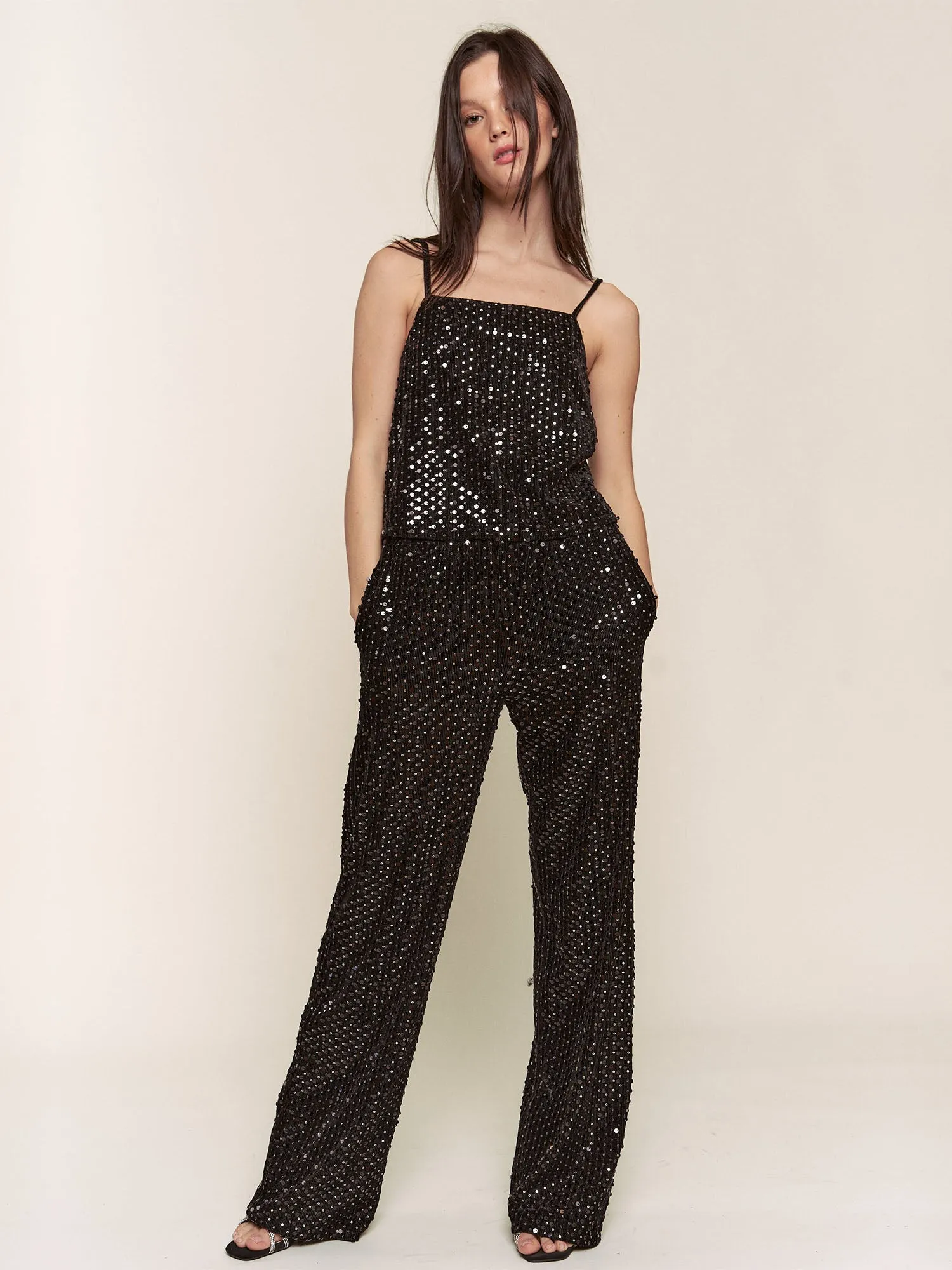 Sequin Straight Leg Pants