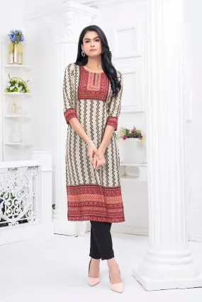 Stone Grey Printed German Cotton Kurta Set