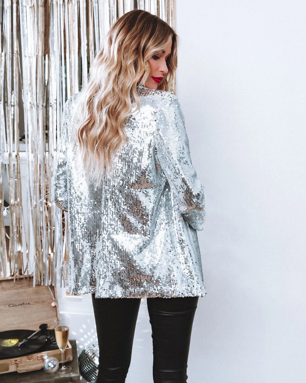 TastyHottie - Life Of The Party Sequin Blazer - Silver