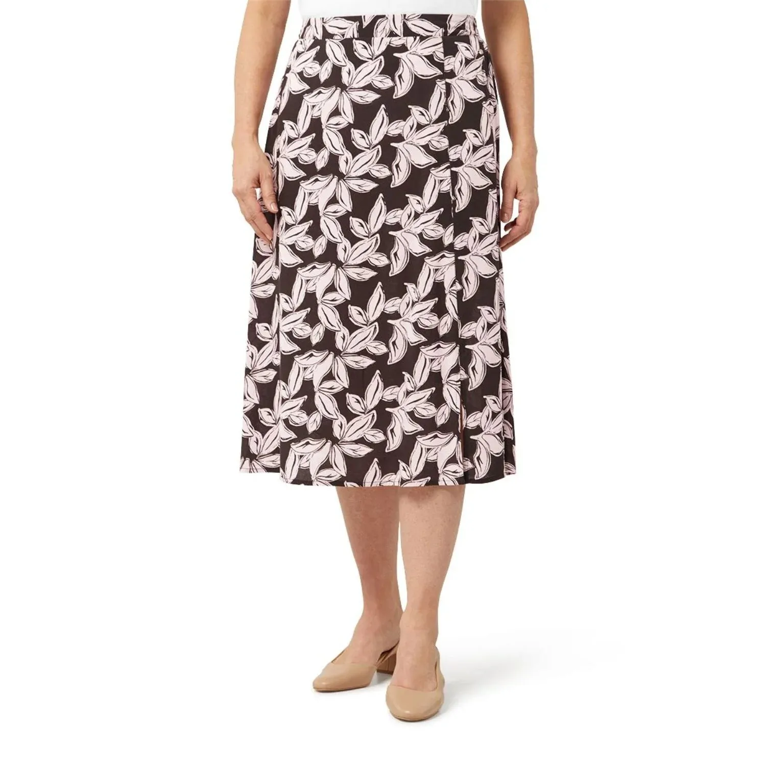 TIGI 10/12 Graphic Leaf Print Skirt