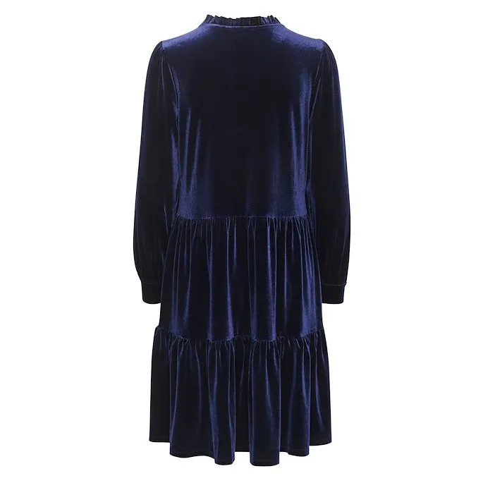 Viggase Velvet Dress in Midnight Sail