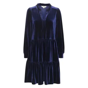 Viggase Velvet Dress in Midnight Sail